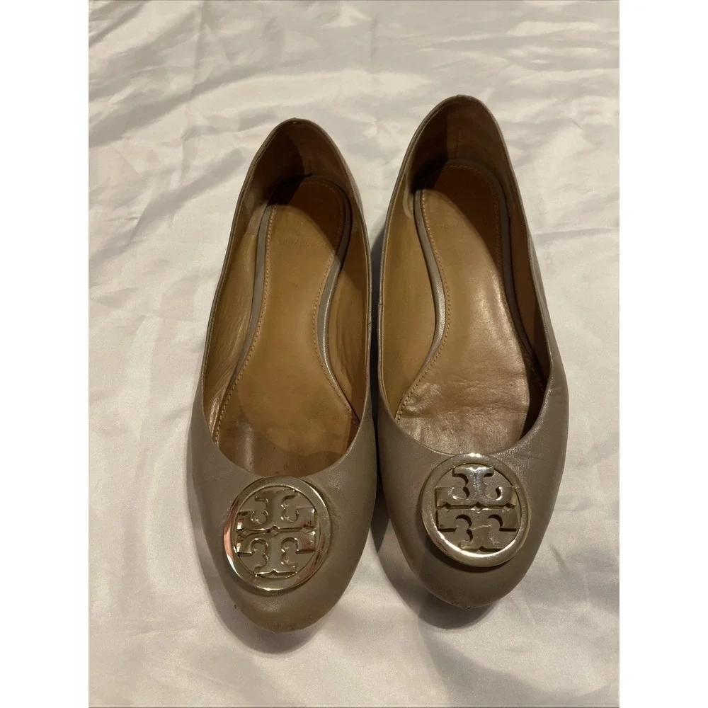 Tory Burch Womens French Grey Claire Ballet Flat Size 7 Classic Casual Everyday